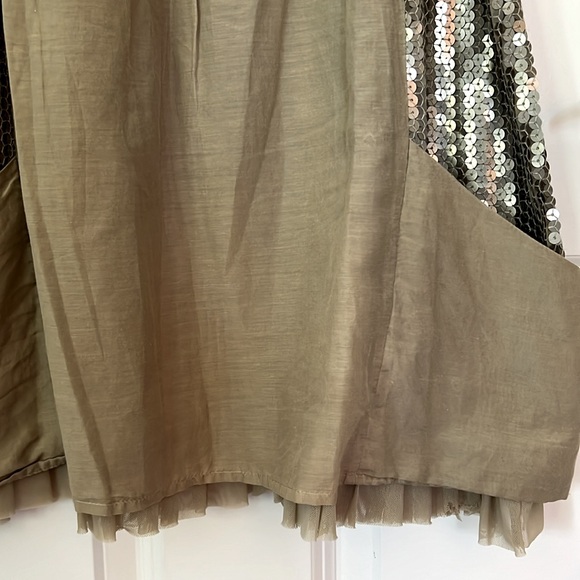 Alice + Olivia Green Pleated Sequin Sleeveless Mini Dress - Picture 5 of 6